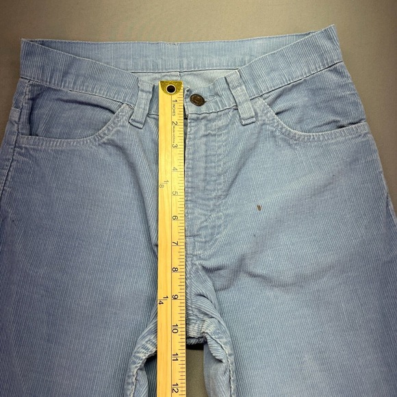 VTG Levi's 645-1512 Corduroy Jeans Flared Blue Sz 27" Made SFO USA Talon 1975‎ - Picture 2 of 13